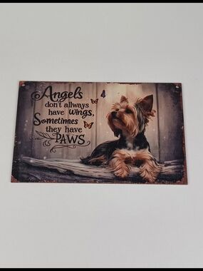 Vintage Yorkshire Terrier Wall Plaque | 2D Wood Dog Sign | Yorkie Lover Gift